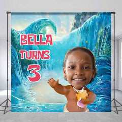 Aperturee - Aperturee Under The Sea Cartoon Custom Photo Birthday Backdrop