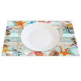 Aperturee - Aperturee Under The Sea Sea Star Shells Set of 4 Placemats