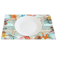 Aperturee - Aperturee Under The Sea Sea Star Shells Set of 4 Placemats