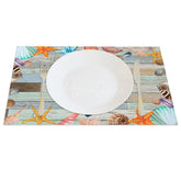 Aperturee - Aperturee Under The Sea Turtle Wood Summer Set of 4 Placemats