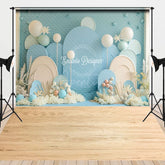Aperturee - Aperturee Undersea Blue Arch Cake Smash Combo Set Backdrop