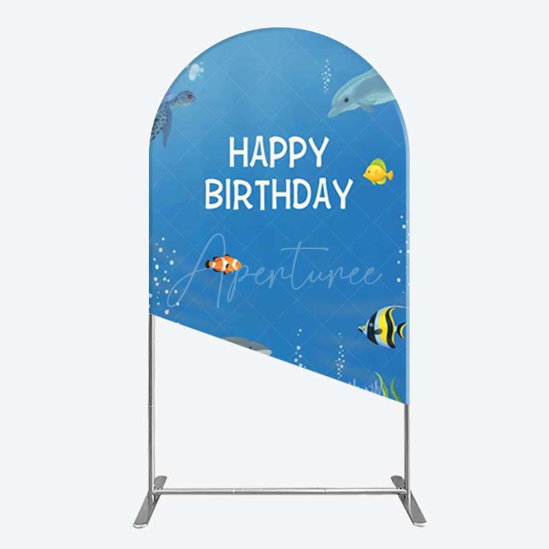 Aperturee Aperturee Undersea Shark Clownfish Birthday Arch Backdrop