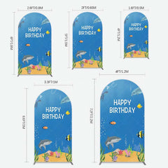 Aperturee Aperturee Undersea Shark Clownfish Birthday Arch Backdrop