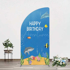 Aperturee Aperturee Undersea Shark Clownfish Birthday Half Moon Arch Backdrop