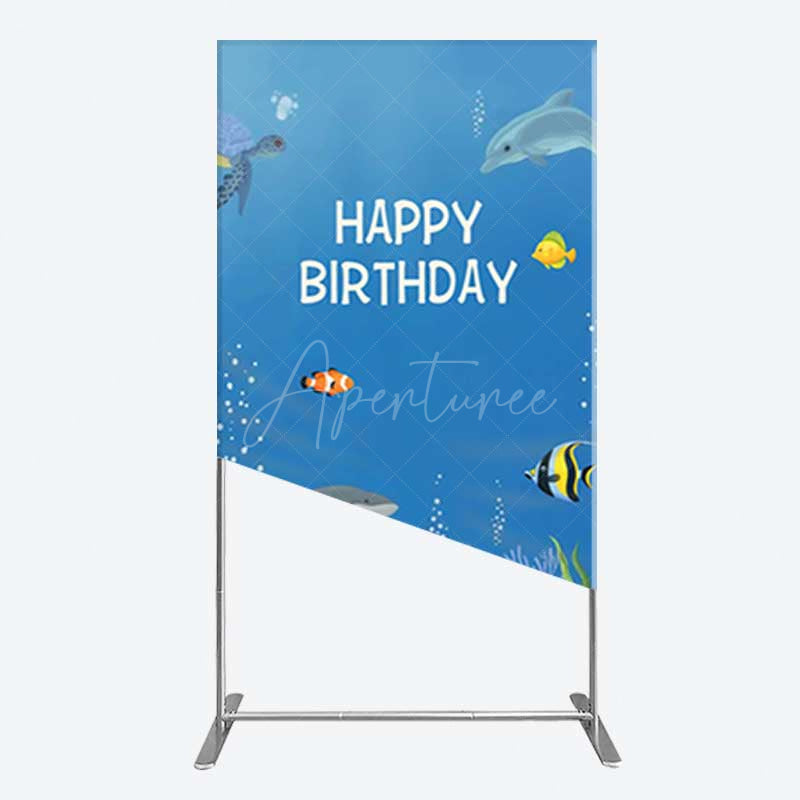 Aperturee Aperturee Undersea Shark Clownfish Birthday Rectangle Backdrop