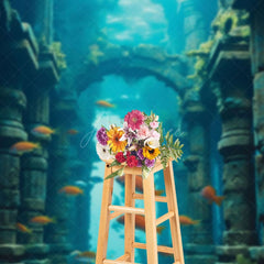Aperturee - Aperturee Underwater Ruins World Fishing Photography Backdrop