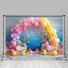 Aperturee - Aperturee Underwater World Balloon Arch Cake Smash Backdrop