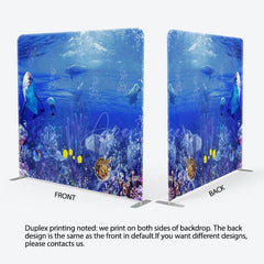 Aperturee - Aperturee Underwater World Coral Fish Square Tension Backdrop
