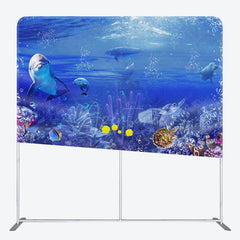 Aperturee - Aperturee Underwater World Coral Fish Square Tension Backdrop