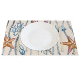 Aperturee - Aperturee Underwater World Shells Coral Set of 4 Placemats