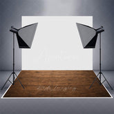 Aperturee - Aperturee Uneven Brown Wood Pattern Rubber Floor Mat For Photo