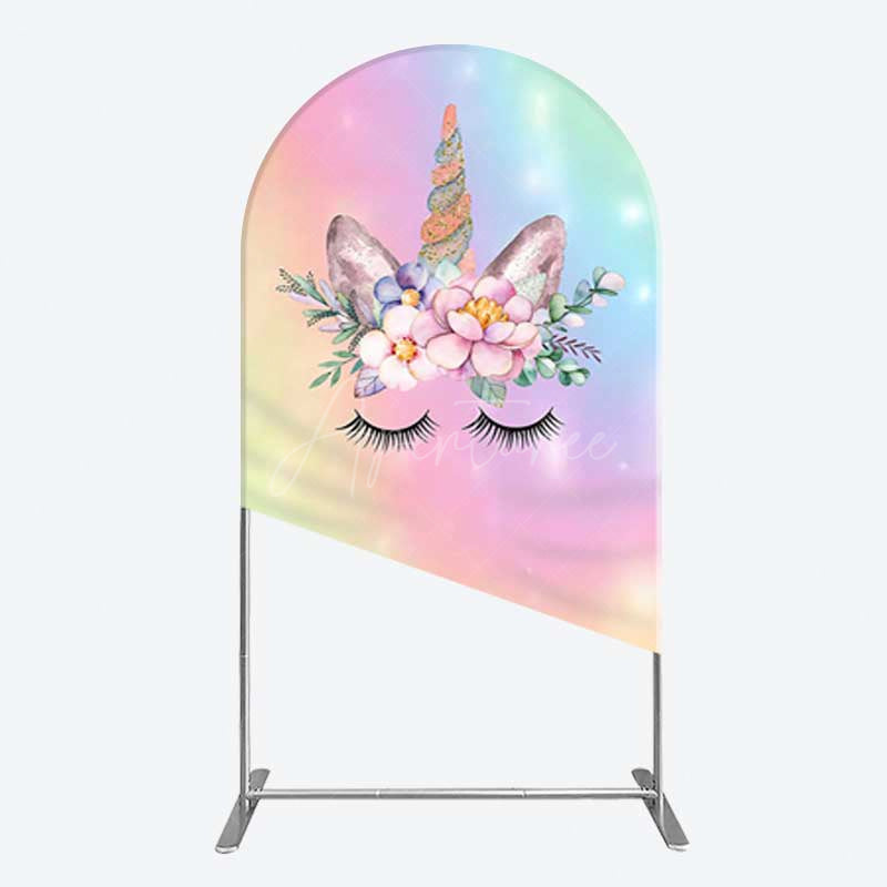 Aperturee Aperturee Unicorn Rainbow Girls Birthday Arch Backdrop