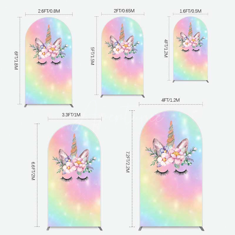 Aperturee Aperturee Unicorn Rainbow Girls Birthday Arch Backdrop