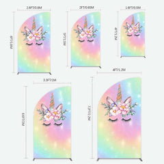 Aperturee Aperturee Unicorn Rainbow Girls Birthday Half Moon Arch Backdrop