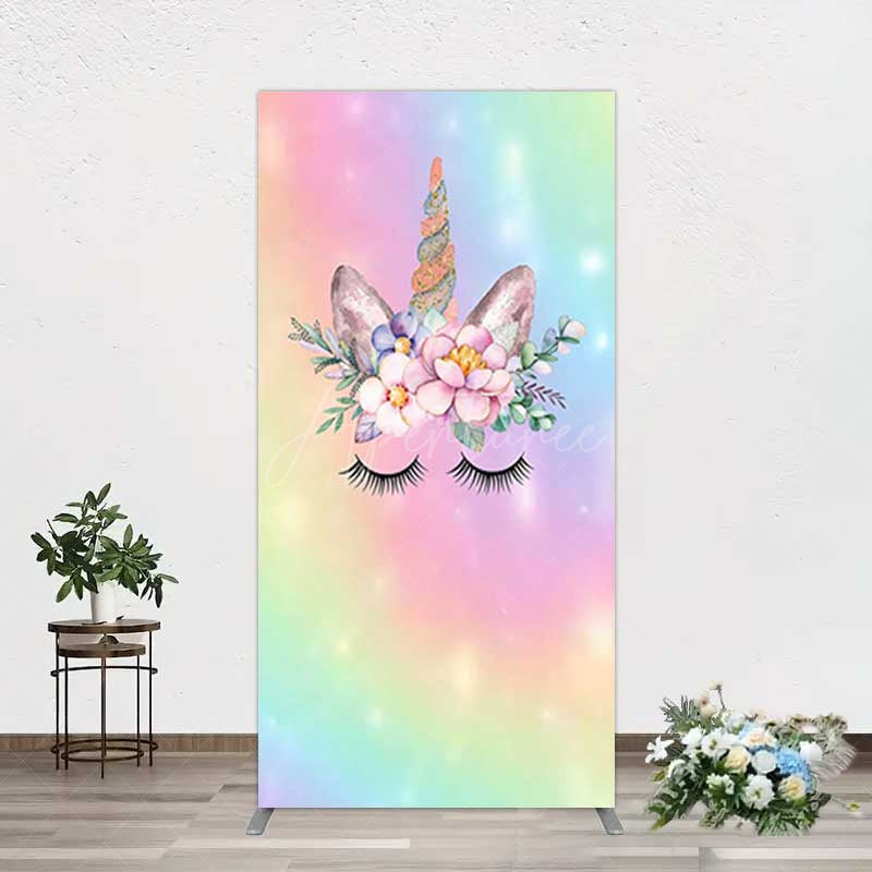Aperturee Aperturee Unicorn Rainbow Girls Birthday Rectangle Backdrop