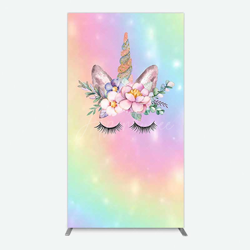 Aperturee Aperturee Unicorn Rainbow Girls Birthday Rectangle Backdrop