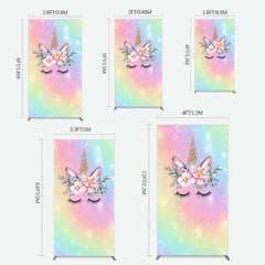 Aperturee Aperturee Unicorn Rainbow Girls Birthday Rectangle Backdrop