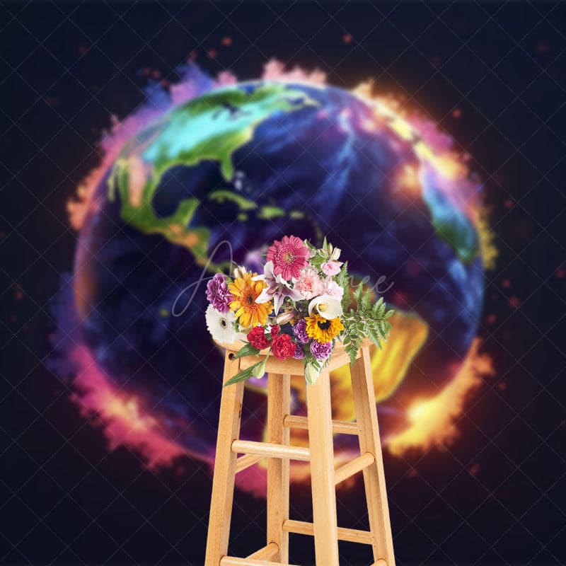 Aperturee - Aperturee Universe Abstract Ash Earth Galaxy Photo Backdrop