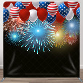 Aperturee - Aperturee USA Flag Balloon Celebration Square Tension Backdrop