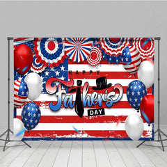 Aperturee - Aperturee Usa Flag Balloons Ribbons Happy Fathers Day Backdrop