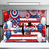 Aperturee - Aperturee Usa Flag Balloons Ribbons Happy Fathers Day Backdrop