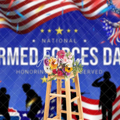 Aperturee - Aperturee Usa Flag Cheers National Armed Forces Day Backdrop