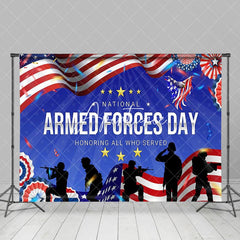 Aperturee - Aperturee Usa Flag Cheers National Armed Forces Day Backdrop