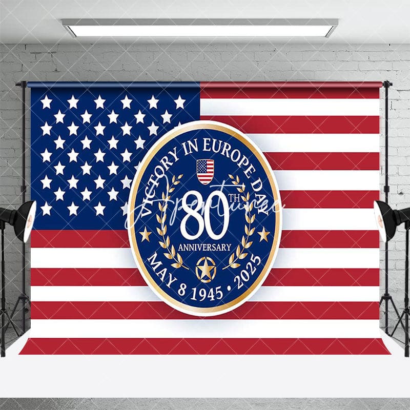 Aperturee - Aperturee Usa Flag Commemorate Victory In Europe Day Backdrop