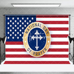 Aperturee - Aperturee Usa Flag Cross Star National Day Of Prayer Backdrop