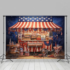 Aperturee - Aperturee Usa Flag Food Truck Independence Day Photo Backdrop