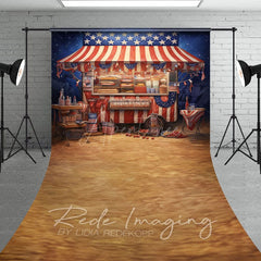 Aperturee - Aperturee Usa Flag Food Truck Independence Day Sweep Backdrop