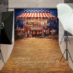 Aperturee - Aperturee Usa Flag Food Truck Independence Day Sweep Backdrop