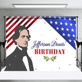 Aperturee - Aperturee Usa Flag Jefferson Davis Birthday Memorial Backdrop