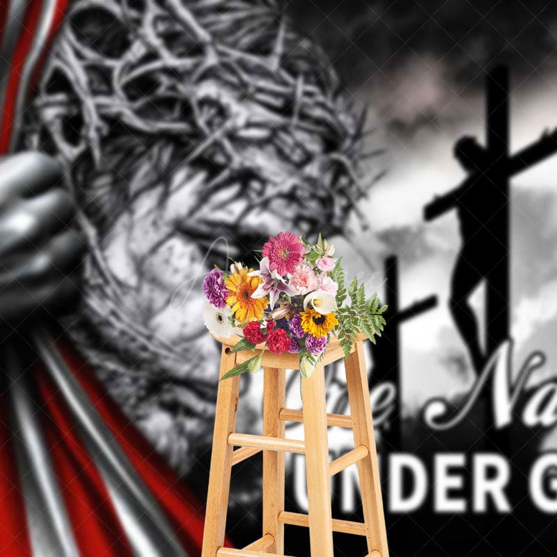 Aperturee - Aperturee Usa Flag One Nation Under God Independence Day Backdrop