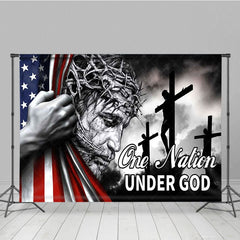 Aperturee - Aperturee Usa Flag One Nation Under God Independence Day Backdrop
