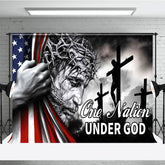 Aperturee - Aperturee Usa Flag One Nation Under God Independence Day Backdrop