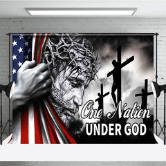 Aperturee - Aperturee Usa Flag One Nation Under God Independence Day Backdrop