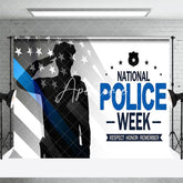 Aperturee - Aperturee Usa Flag Salute Happy National Police Week Backdrop