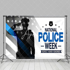 Aperturee - Aperturee Usa Flag Salute Happy National Police Week Backdrop