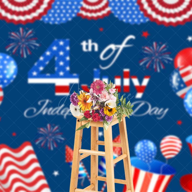 Aperturee - Aperturee Usa Flag Sparkle 4th July Independence Day Backdrop