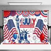 Aperturee - Aperturee Usa Flag Statue 4th of July Independence Day Backdrop