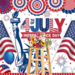 Aperturee - Aperturee Usa Flag Statue 4th of July Independence Day Backdrop