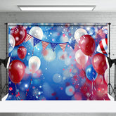 Aperturee - Aperturee USA Flags Balloon Bokeh Vibe Photography Backdrop