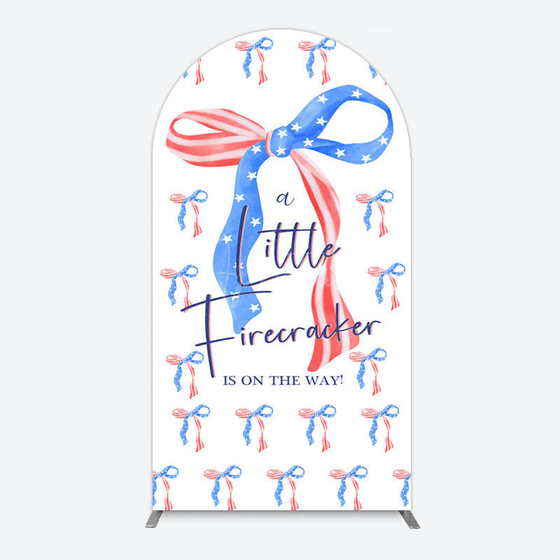 Aperturee - Aperturee Usa Flags Bows Firecracker Baby Shower Arch Backdrop
