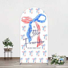 Aperturee - Aperturee Usa Flags Bows Firecracker Baby Shower Arch Backdrop