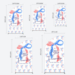 Aperturee - Aperturee Usa Flags Bows Firecracker Baby Shower Half Moon Arch Backdrop