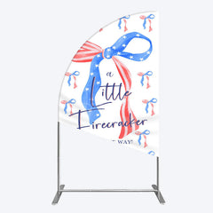 Aperturee - Aperturee Usa Flags Bows Firecracker Baby Shower Half Moon Arch Backdrop