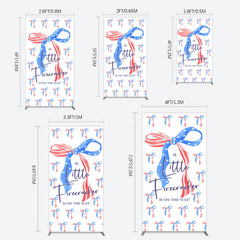 Aperturee - Aperturee Usa Flags Bows Firecracker Baby Shower Rectangle Backdrop