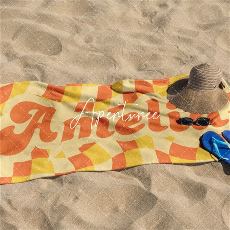 Aperturee - Aperturee Vans Checker Pattern Retro Customized Beach Towel