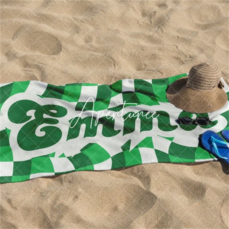 Aperturee - Aperturee Vans Checker Pattern Retro Customized Beach Towel